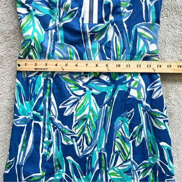 LILLY PULITZER Penelope Shift Dress Blue Crush Bamboo Size 2 Feminine Dainty - Picture 8 of 11
